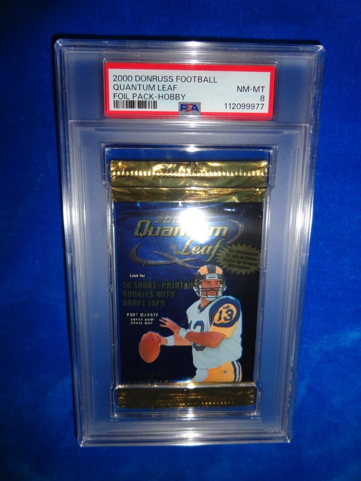 2000 Donruss QUANTUM LEAF FOOTBALL FOIL PACK HOBBY PSA 8 NM-MT - Image 3 of 4