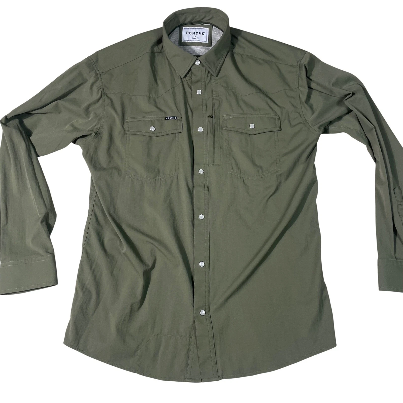 Poncho Outdoors Mens Western Performance Shirt Olive Green Pearl Snap Medium
Opens in a new window o
