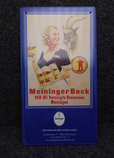 Blechschild Meiniger Bock 24,5 x 13,5 cm VEB Blechschild Limitiert rar Aut.⭐