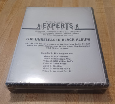 Brendon Burchard - Experts Academy - The Unreleased Black Album - 5 DVDs - NEW