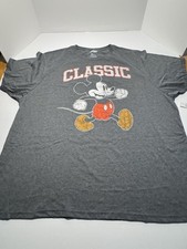 Mickey Mouse Vintage Looking T Shirt Men's 3XLarge Gray Walt Disney World 70s
