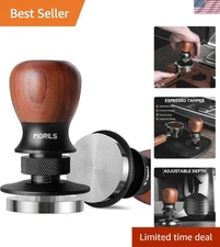 Stainless Steel Base Espresso Tamper - Adjustable Depth for Barista-Level Brews