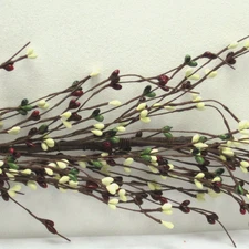 NEW PRIMITIVE PIP BERRY GARLAND BURGUNDY SAGE CREAM 48" Rustic Farmhouse Mix