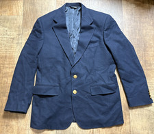 Polo University Club Ralph Lauren Wool Blazer Gold Buttons Men's 43 Navy Blue