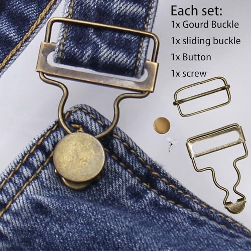 Overall Buckles Antique Suspender Buckles Metal Suspender Buttons Overall 6 - Bild 3 von 7