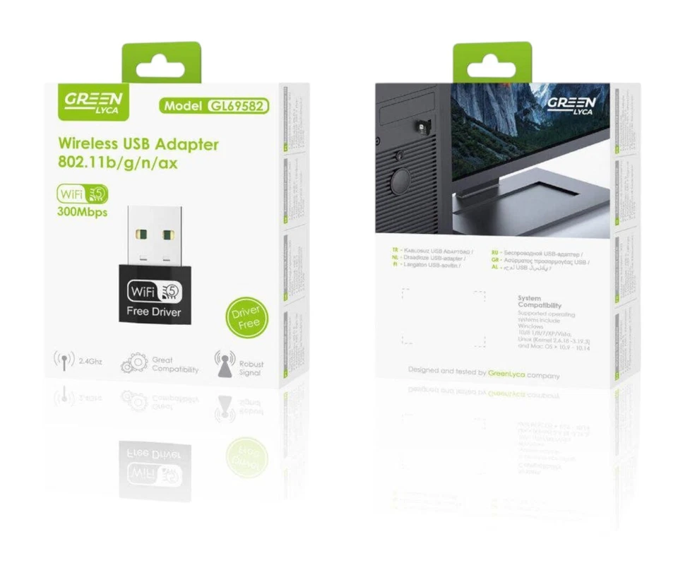 WLAN USB Adapter 300Mbps – WiFi Stick 802.11b/g/n/ax – Treiberfrei – 2,4GHz – PC - Bild 3 von 3