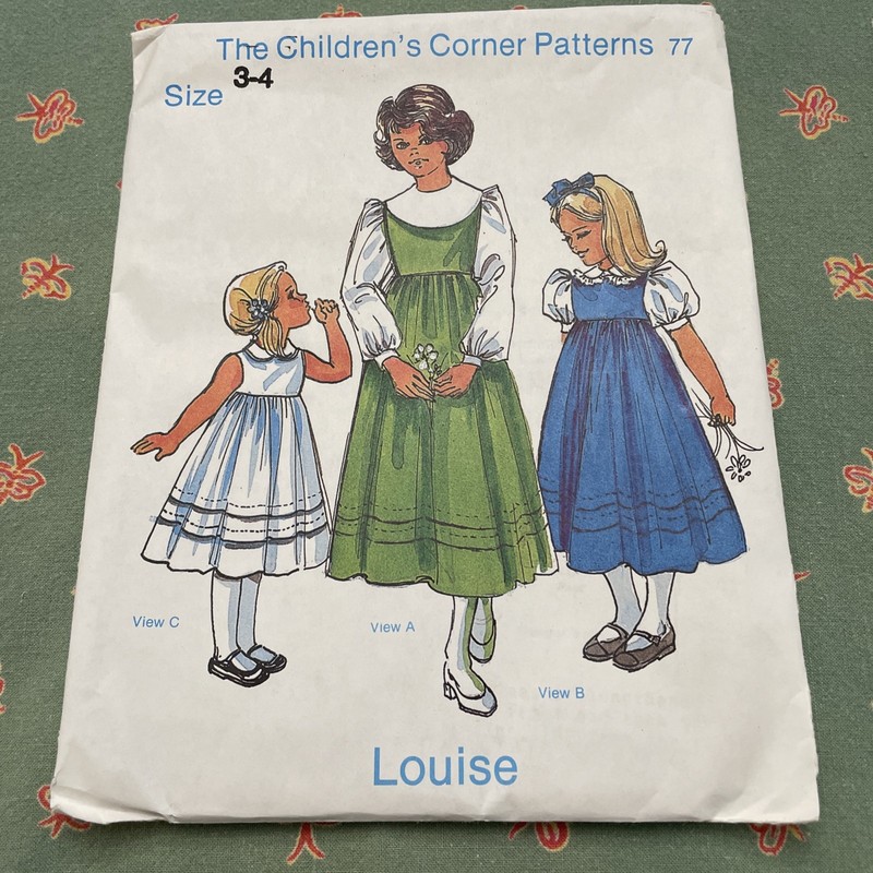 The Childrens Corner Patterns 77 Vintage 1986 Pattern Louise Sz 3-4 Uncut & FF