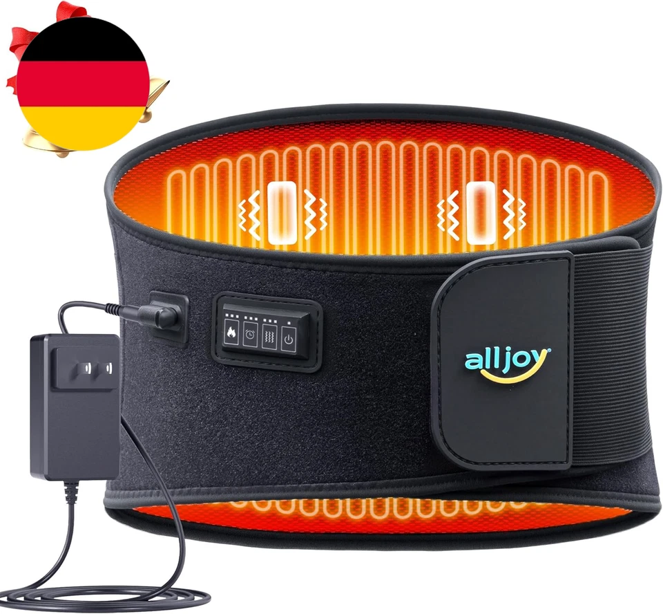 ALLJOY 170CM Heizkissen Wärmegürtel Rücken Massagegerät, Heizkissen Mit Abschalt