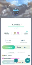 Pokémon - Shiny Carbink - P T C - 80k stardust - Please see description