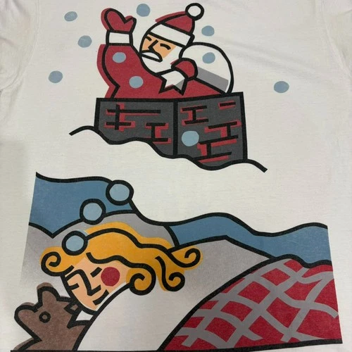 Vintage 1996 USPS Christmas Stamp T-Shirt XL Tultex Santa Family Tree 32c image 4