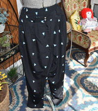 Vintage 90s-Y2K Counterparts Geometric Print Black Pants Baggy Size Medium
