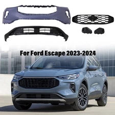 Complete Upper & Lower Front Bumper Cover Kit Primed For 2023 2024 Ford Escape