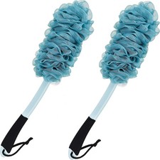 2 Pack Back Scrubber for Shower, Anti Slip Long Handle Bath Body Brush, Loofah w