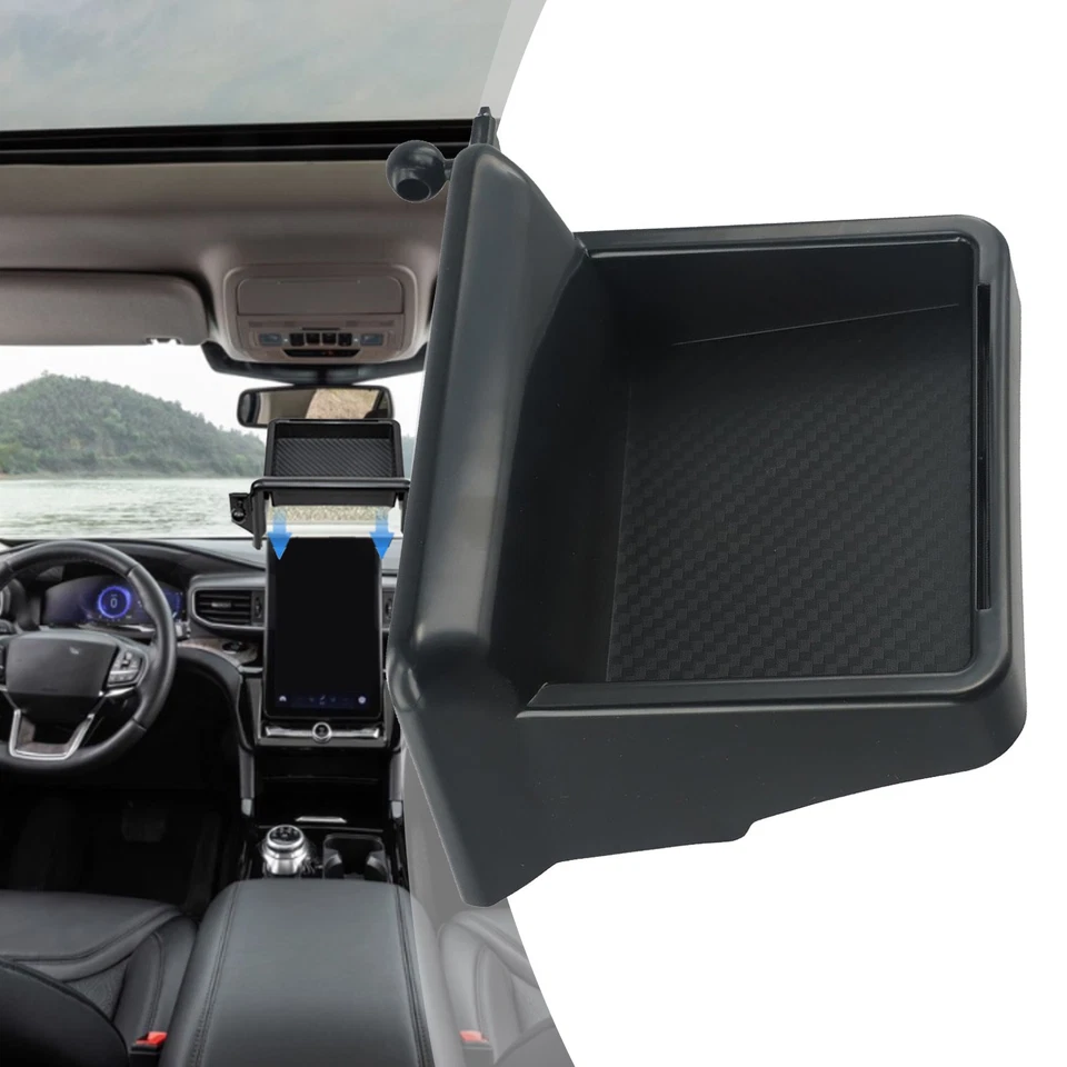 Holder Tray Holder Tray For Ford 2020-2024 Convenient ABS Screen Rear Storage - Image 3 of 4