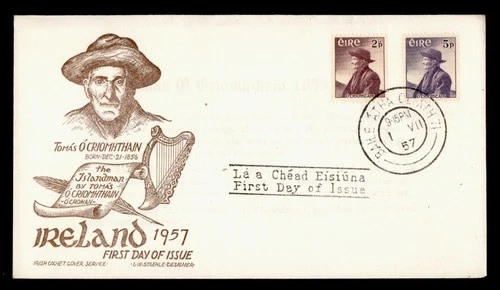 DR WHO 1957 IRELAND FDC O'CRIOMHTHAIN ICC/STAEHLE CACHET COMBO M76521
