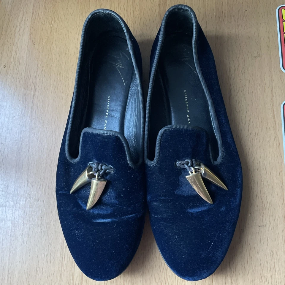 Mocasines Giuseppe Zanotti suela LV 37 planos de terciopelo  Foto 2 de 4