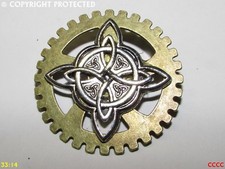 steampunk pagan wicca badge brooch pin witch's knot pagan celtic