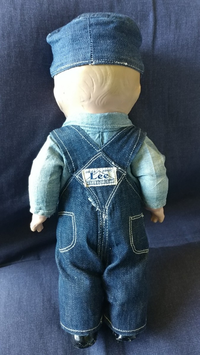 むー　30s〜Buddy Lee Composition Doll Vintage Composition Buddy Lee Doll Denim Bib Overalls Hat 13