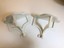 pair of white painted asian style wall shelves / sconces