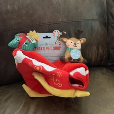 Interactive Hide And Seek Dog Toy Squeaky Crinkle Christmas Holiday NEW!!