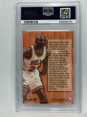1995-96 FLEER Flair Hardwood Leaders Michael Jordan #4 PSA 9 MINT