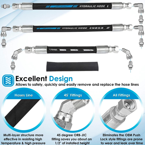 High Pressure Oil Pump HPOP Hoses Lines Kit & Crossover Line Fit for Ford 7.3L P - Picture 4 of 12