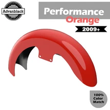 PERFORMANCE ORANGE 19" Reveal Wrapper Hugger Front Fender For 09+ Harley