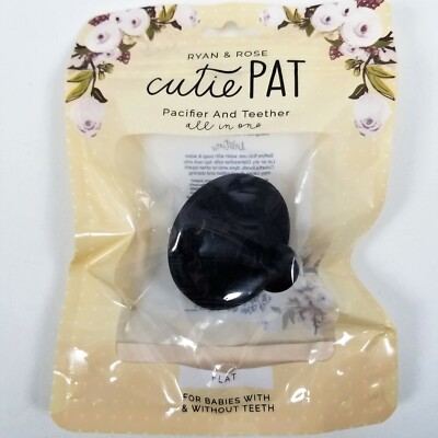 Ryan Rose Cutie Pat Flat Pacifier Teether Black BPA-Free