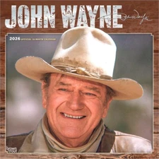 John Wayne OFFICIAL | 2026 12x24" Square Wall Calendar | Plastic-Free