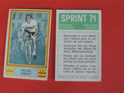 N 234 MIGUEL POBLET PANINI SPRINT 71 CYCLISME 1971 RADFAHREN WIELRIJDER CICLISMO - 第 1/1 張圖片