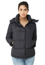 Ellos Women's Plus Size Short Hooded Puffer