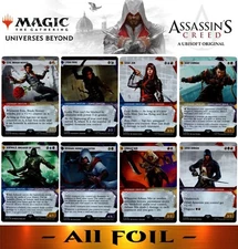 Complete Uncommon Assassin Set (x8) - ALL FOIL SHOWCASE - Assassin's Creed MTG