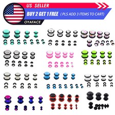 12-18pcs Acrylic Stretching Kit Taper Plugs Ear Gauge Expander 14G-20MM Piercing