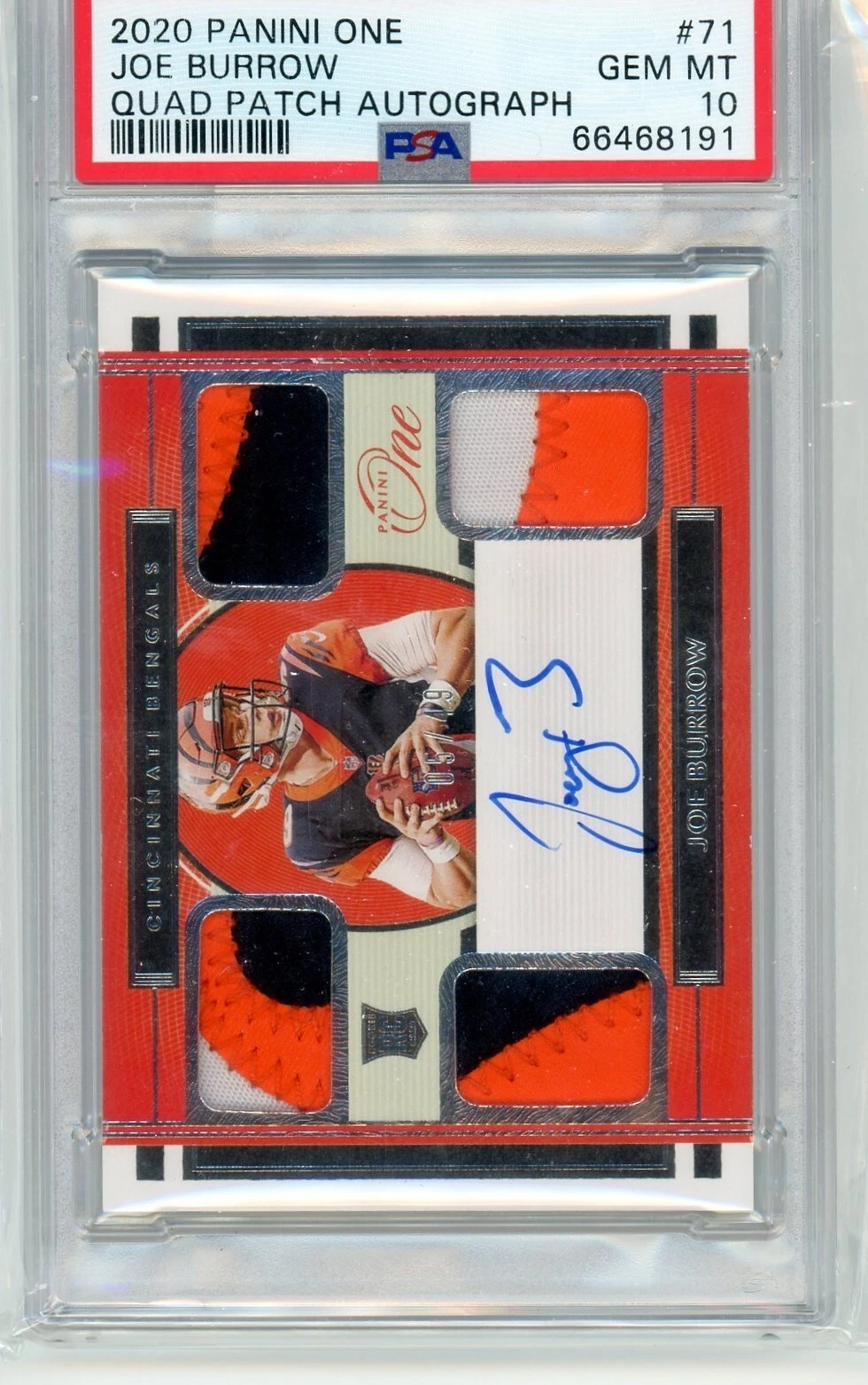 Joe Burrow Panini One #71 Quad Patch Autograph