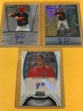 3 CARD LOT C J Cron RC AUTO's Bowman Sterling/Leaf Valiant/Leaf Metal