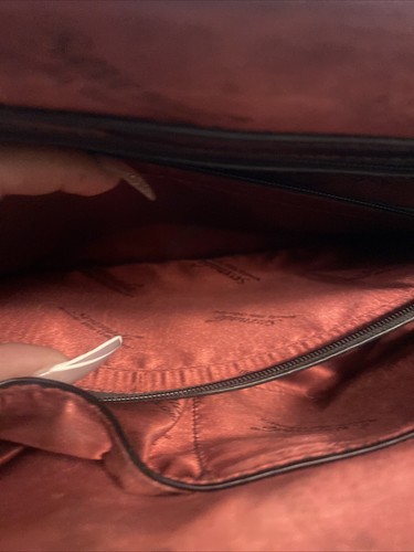 Serenade Genuine Leather Tote Handbag W/Dust Bag Strap 18” Handle 7”-10”x13.5” - Picture 6 of 11