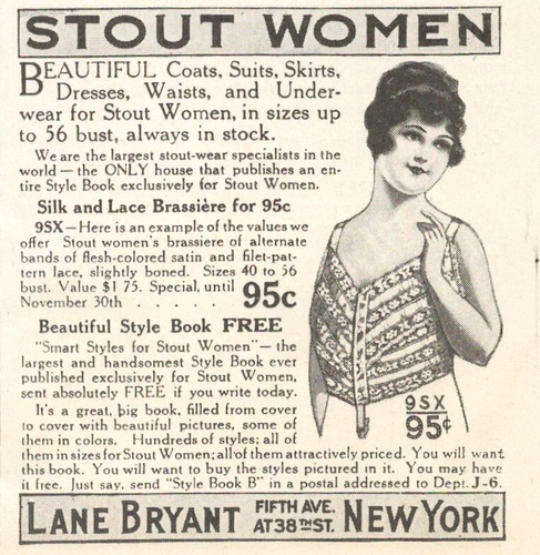 1918 Lane Bryant clothing for stout overweight women antique print ad underwear - Picture 2 of 4