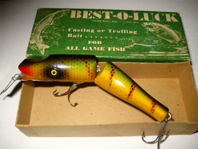 Leurre Crankbait Vintage South Bend Best-O-Luck #918 – Années 1930, Bois D'origine