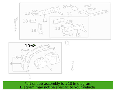 NEW OEM GENUINE 2019-2025 Toyota Corolla Fender Rail Bracket 53738 ...