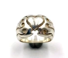 Sterling Silver Vintage Tribal Heavy Winged Heart Ring Size 7.75