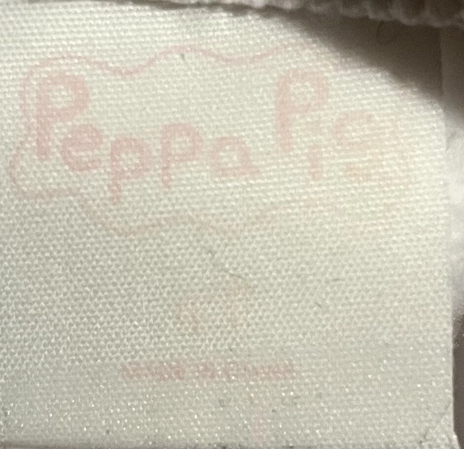 Sudadera Peppa Pig 4T Blanca Rosa Brilla Corazones XOXO Peplum Volantes Usada en Excelente Condición Foto 4 de 4