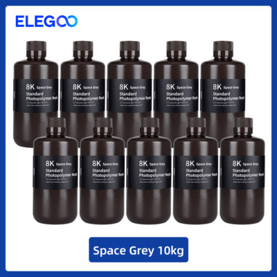 ELEGOO 3D Drucker Resin 8K Standard Rigid Photopolymer Resin,405nm,10KG Grey
