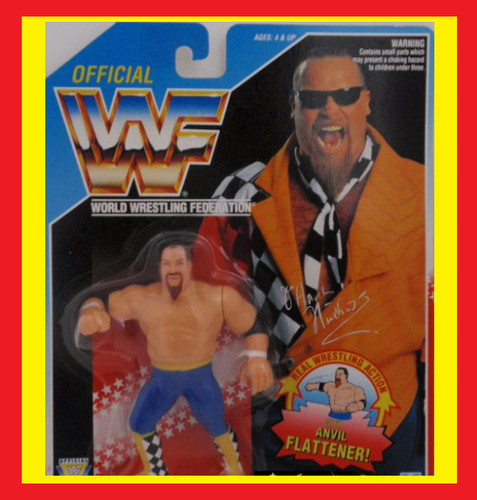 Hasbro Jim The Anvil Neidhart Figure 1993 Blue car...