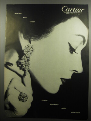 1955 Cartier Jewelry Ad - Cartier internationally renowned jewellers since 1847
