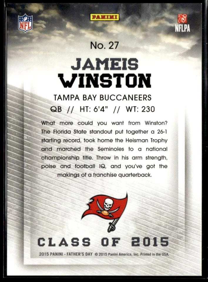 2015 Panini Father's Day Jameis Winston Cracked Ice #/25 HS - Image 2 of 2
