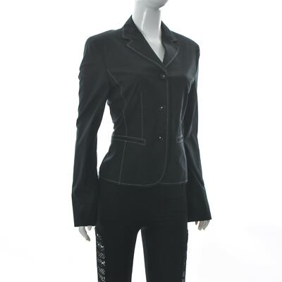 Marc O'Polo Women's 3-Button Stitch Detail Classic Blazer Jacket Size 38 Black