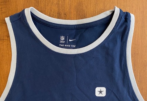 Womens NIKE DRI FIT DALLAS COWBOYS HIGH NECK SLEEVELESS TANK Blue NWT Large - Picture 11 of 12