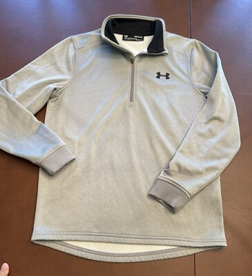 Under Armour Men's Armour Fleece 1/2 Zip LS Pullover Shirt Small -1320745  GRAY