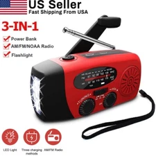 Solar Radio Hand Crank With LED Flashlight Multifunctional Emergency for Camping