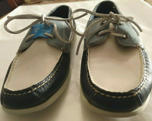 Rockport Boat Shoes 3-Tone Blue \u0026 White 